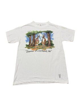 Vintage 1990s The Far Side Deer Cartoon T Shirt Single Stitch Made USA White